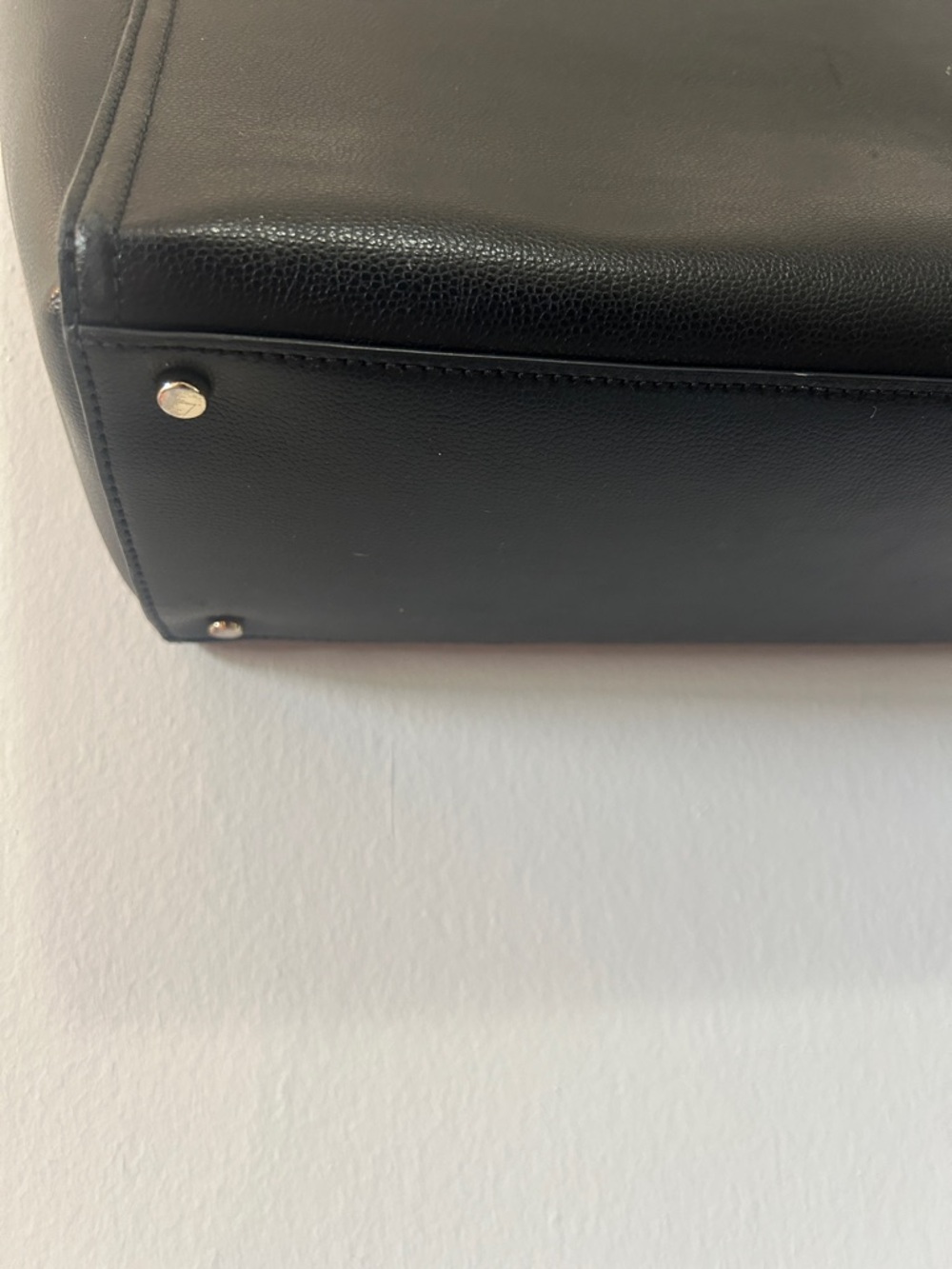 kate spade Black Leather Structured Tote with Gold Accents - Picture 5 of 9